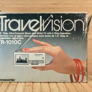 Vintage Panasonic TR-1010C Travelvision 1.5" Black and White Handheld TV, Japan